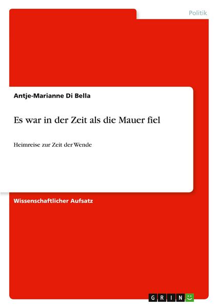 Produktbild: Es war in der Zeit als die Mauer fiel