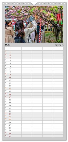 Produktbild: Familienplaner 2026 - Japan - Hightech und Tradition mit 5 Spalten (Wandkalender, 21 x 45 cm) CALVENDO