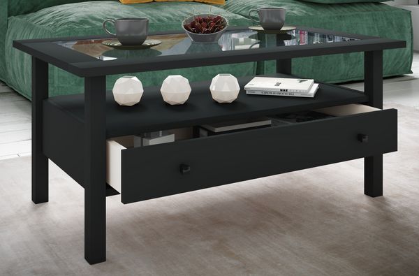 Produktbild: Holz Sofatisch Couchtisch Schublade Lingis L