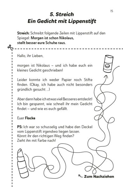 Produktbild: Die lustigsten Wichtelbriefe f&uuml;r Kinder | Zum Ausschneiden & sofort Verwenden | Interaktives Adventskalender-Buch
