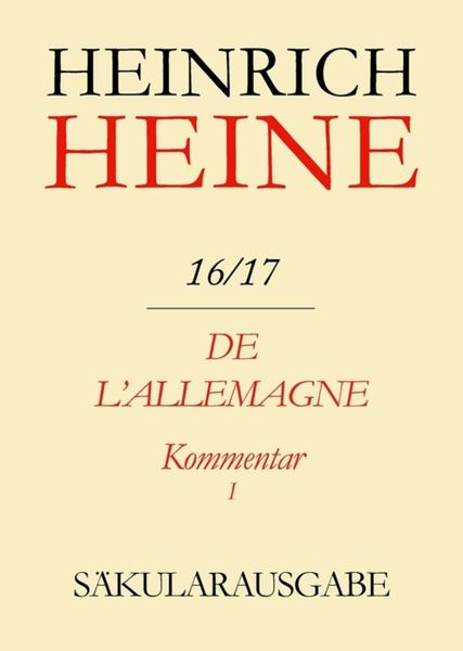 Produktbild: De l'Allemagne. Kommentar. Teilband I