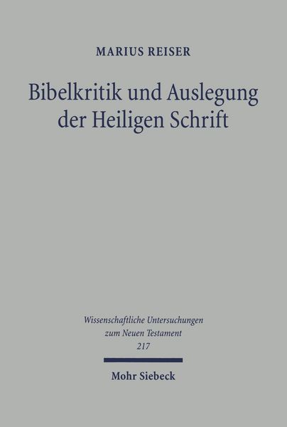 Produktbild: Bibelkritik und Auslegung der Heiligen Schrift