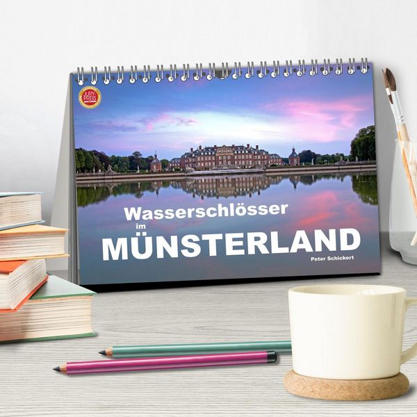 Produktbild: Wasserschl&ouml;sser im M&uuml;nsterland (Tischkalender 2026 DIN A5 quer), CALVENDO Monatskalender