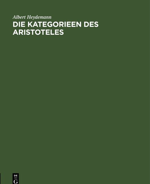 Produktbild: Die Kategorieen des Aristoteles