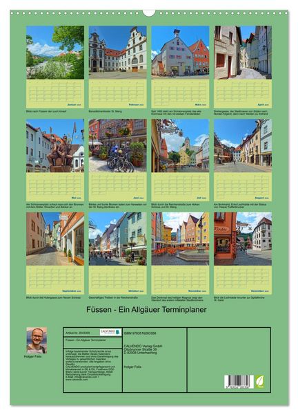Produktbild: F&uuml;ssen - Ein Allg&auml;uer Terminplaner (Wandkalender 2026 DIN A2 hoch), CALVENDO Monatskalender