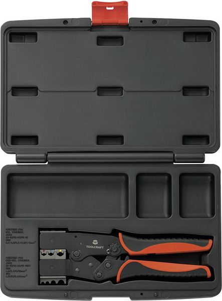 Produktbild: TOOLCRAFT 2-i-1 818644 Crimpzange Isolierte Flachstecker, Kabelschuhe, Sto&szlig;verbinder 0.5 bis 10 mm&sup2;