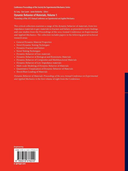 Produktbild: Dynamic Behavior of Materials, Volume 1