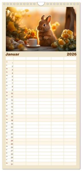 Produktbild: Familienplaner 2026 - Heute ist mein Tag mit 5 Spalten (Wandkalender, 21 x 45 cm) CALVENDO