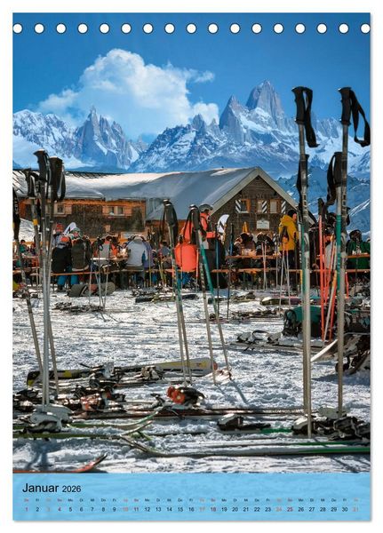 Produktbild: Endlich wieder Skifahren (Tischkalender 2026 DIN A5 hoch), CALVENDO Monatskalender
