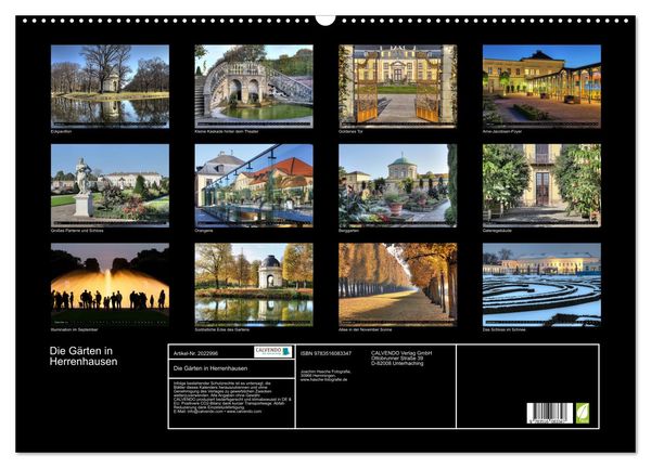 Produktbild: Die G&auml;rten in Herrenhausen (Wandkalender 2026 DIN A2 quer), CALVENDO Monatskalender