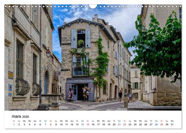 Produktbild: Uz&egrave;s - charmante petite ville du Gard (Calendrier mural 2026 DIN A3 vertical), CALVENDO calendrier mensuel