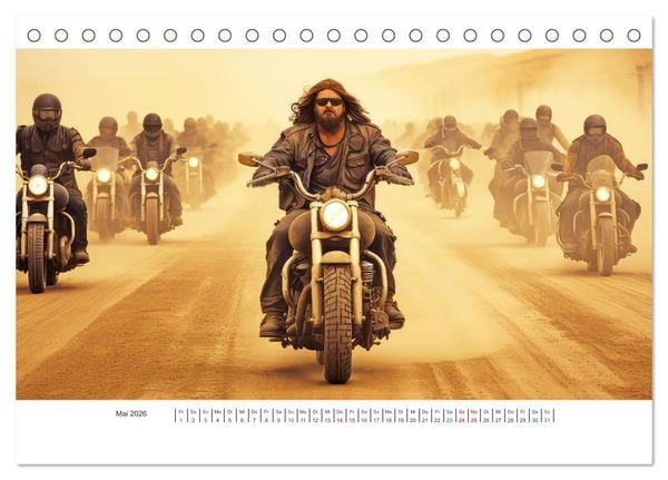 Produktbild: Biker in unendlicher Weite (Tischkalender 2026 DIN A5 quer), CALVENDO Monatskalender