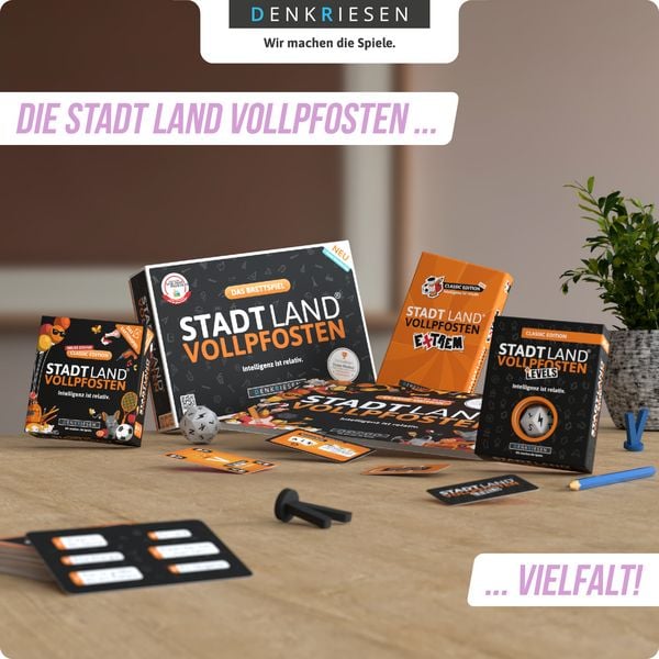Produktbild: DENKRIESEN - Stadt Land Vollpfosten&reg; Family Edition &ndash; "Zeit f&uuml;r uns." | A4 Spielblock