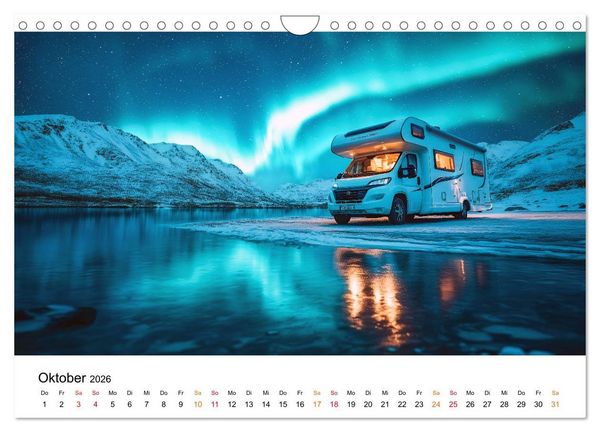 Produktbild: Wohnmobil grenzenlos (Wandkalender 2026 DIN A4 quer), CALVENDO Monatskalender