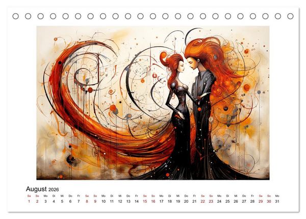 Produktbild: Bunte abstrakte Welt (Tischkalender 2026 DIN A5 quer), CALVENDO Monatskalender