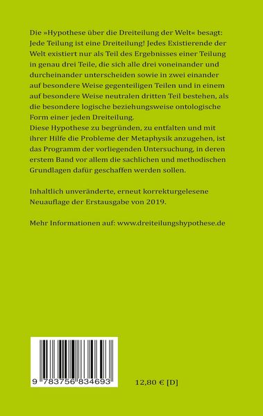 Produktbild: Hypothese &uuml;ber die Dreiteilung der Welt