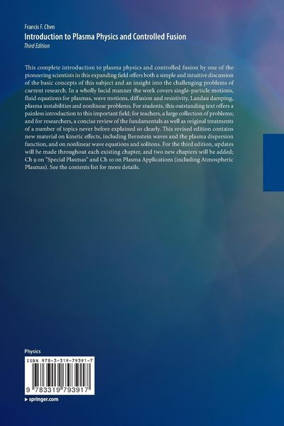 Produktbild: Introduction to Plasma Physics and Controlled Fusion