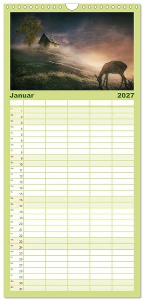 Produktbild: Familienplaner 2027 - Vom Zauber der Einsamkeit mit 5 Spalten (Wandkalender, 21 x 45 cm) CALVENDO