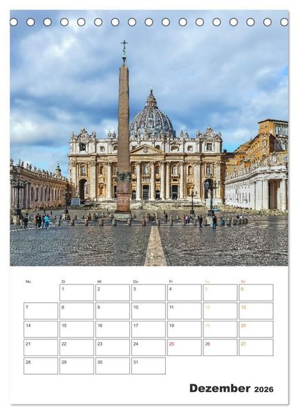 Produktbild: Rom - Kunst, Kultur und Geschichte (Tischkalender 2026 DIN A5 hoch), CALVENDO Monatskalender