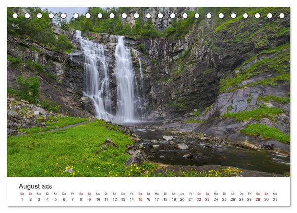 Produktbild: Wasserf&auml;lle in Norwegen (Tischkalender 2026 DIN A5 quer), CALVENDO Monatskalender