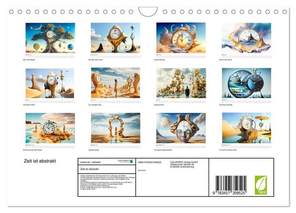 Produktbild: Zeit ist abstrakt (Wandkalender 2026 DIN A4 quer), CALVENDO Monatskalender