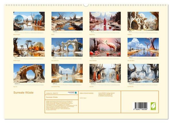 Produktbild: Surreale W&uuml;ste (hochwertiger Premium Wandkalender 2026 DIN A2 quer), Kunstdruck in Hochglanz