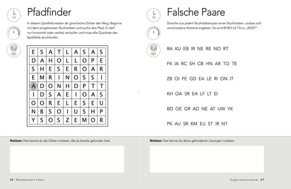 Produktbild: RätselAuszeit - Fokus. Über 300 Rätsel für Konzentration, klare Gedanken und Kombinationsgabe