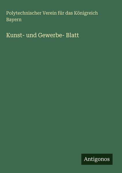 Produktbild: Kunst- und Gewerbe- Blatt