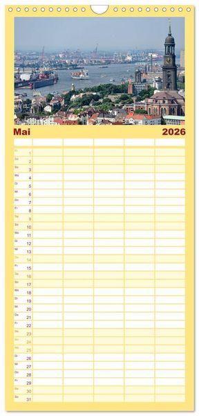 Produktbild: Familienplaner 2026 - Hamburg Stadt an der Alster und Elbe mit 5 Spalten (Wandkalender, 21 x 45 cm) CALVENDO