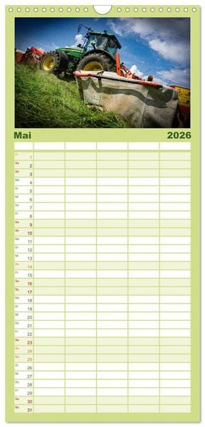 Produktbild: Familienplaner 2026 - Agrartechnik mit 5 Spalten (Wandkalender, 21 x 45 cm) CALVENDO