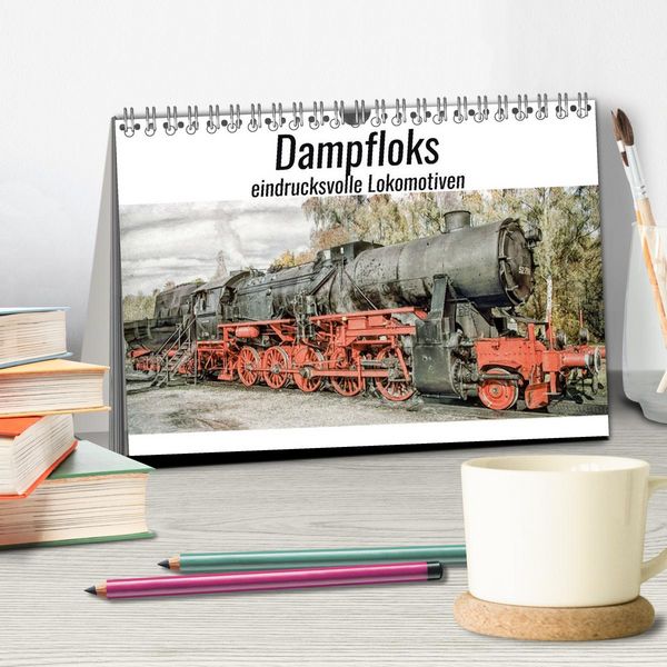 Produktbild: Dampfloks - eindrucksvolle Lokomotiven (Tischkalender 2026 DIN A5 quer), CALVENDO Monatskalender
