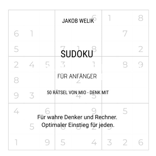 Produktbild: Sudoku f&uuml;r Anf&auml;nger - 50 R&auml;tsel von Mio - denk mit