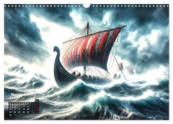 Produktbild: Wikinger - Ein Jahr im Leben der Nordm&auml;nner (Wandkalender 2026 DIN A3 quer), CALVENDO Monatskalender