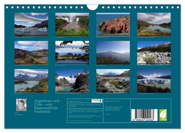 Produktbild: Argentinien und Chile - vom Regenwald bis Feuerland (Wandkalender 2026 DIN A4 quer), CALVENDO Monatskalender