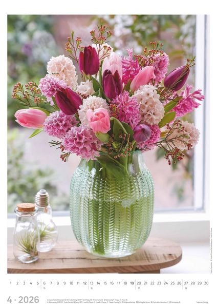 Produktbild: Blumen 2026 - Bildkalender A3 (29,7x42 cm) - Flowers - mit Feiertagen (DE/AT/CH) - Wandkalender - Blumenkalender