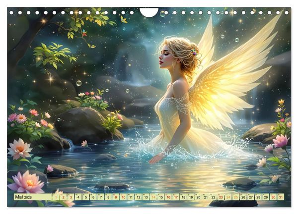 Produktbild: Engel und Wasser - Ein Band der Anmut (Wandkalender 2026 DIN A4 quer), CALVENDO Monatskalender