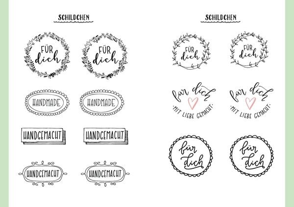 Produktbild: Handlettering-Sticker &ndash; 200 Spr&uuml;che und Schmuckelemente