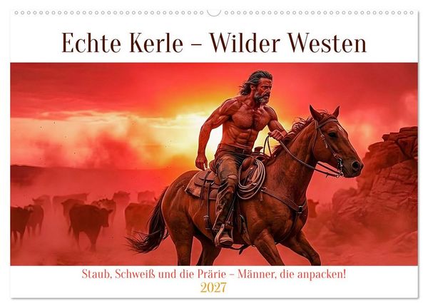 Echte Kerle – Wilder Westen (Wandkalender 2027 DIN A2 quer), CALVENDO Monatskalender