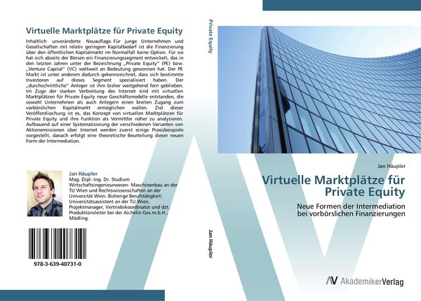 Produktbild: Virtuelle Marktpl&auml;tze f&uuml;r Private Equity