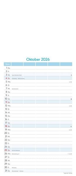 Produktbild: Kreativ-Kalender Familienplaner 2026 - 5 Spalten - 19,5x45 cmFoto, Malen, Basteln - datiert - Kreativkalender - Foto-Kalender - Familienkalender - Wan
