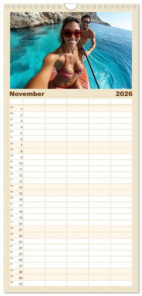 Produktbild: Familienplaner 2026 - Stand up paddling - SUP mit 5 Spalten (Wandkalender, 21 x 45 cm) CALVENDO