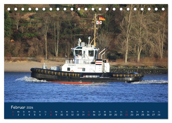 Produktbild: Schlepper im Hamburger Hafen (Tischkalender 2026 DIN A5 quer), CALVENDO Monatskalender