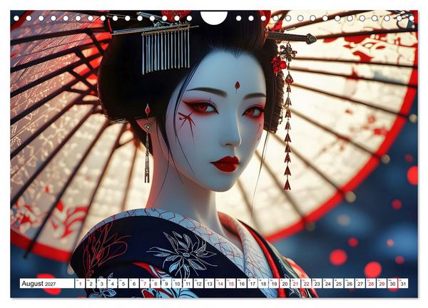 Produktbild: Dunkle Eleganz der Geishas (Wandkalender 2027 DIN A4 quer), CALVENDO Monatskalender