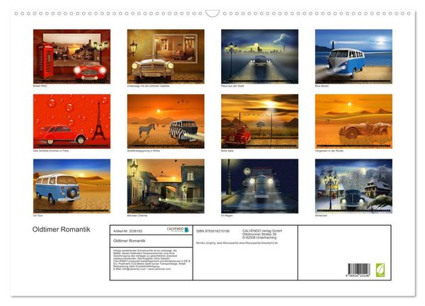 Produktbild: Oldtimer Romantik (Wandkalender 2026 DIN A2 quer), CALVENDO Monatskalender