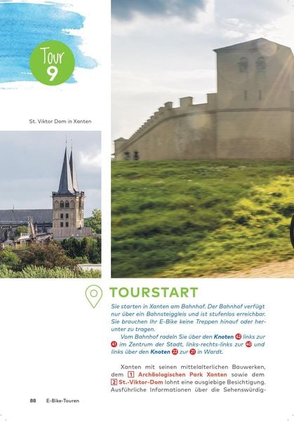Produktbild: BVA Die 25 sch&ouml;nsten E-Bike Touren am Niederrhein mit Knotenpunkten
