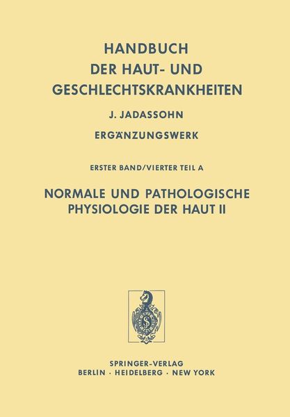 Produktbild: Normale und Pathologische Physiologie der Haut II