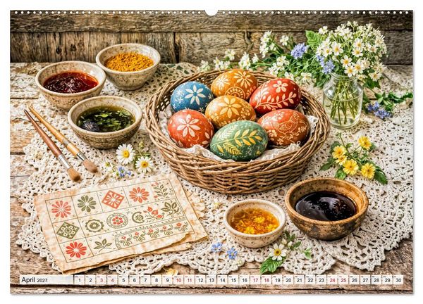Produktbild: Alte Handwerksk&uuml;nste - Sticken, Backen, Schneidern und Traditionen (Wandkalender 2027 DIN A2 quer), CALVENDO Monatskalender