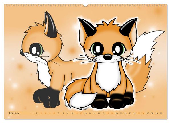 Produktbild: niedliche Kawaii Tiere (Wandkalender 2026 DIN A2 quer), CALVENDO Monatskalender
