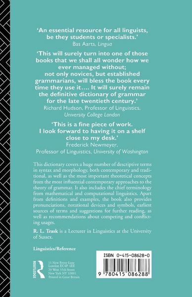 Produktbild: A Dictionary of Grammatical Terms in Linguistics