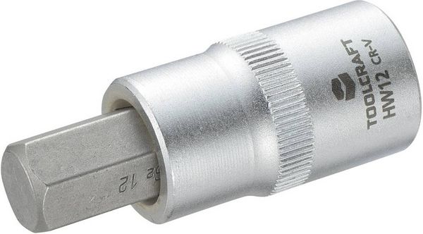 Produktbild: TOOLCRAFT 816160 Innen-Sechskant Steckschl&uuml;ssel-Bit-Einsatz 12mm 1/2\" (12.5 mm)
